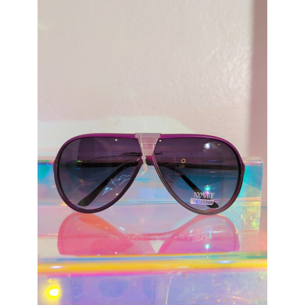 New Purple Oversized Shield Aviator Sunglasses Gradient Lens UV400 100% UV